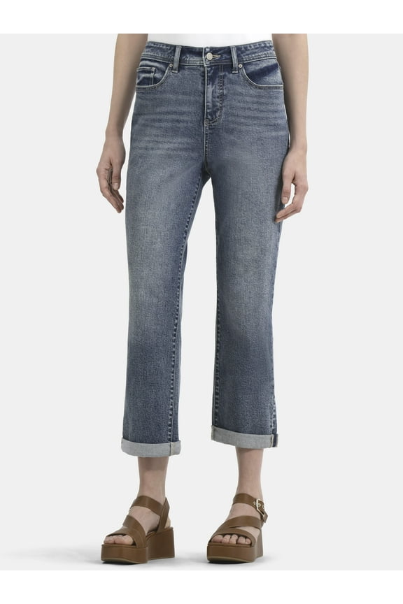 Women's and Women’s Plus High Rise Relaxed Boyfriend Jeans, Sizes 0-28W