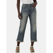 Time and Tru Women's High Rise Relaxed Boyfriend Jeans, 26" Inseam, Sizes 0-22
