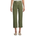thumbnail image 1 of Time and Tru Women's High Rise Relaxed Fit Cropped Utility Pants, 1 of 6