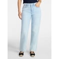 thumbnail image 1 of Time and Tru Women's High Rise Relaxed Straight Leg Jeans, 30" Inseam, Sizes 0-22, 1 of 6