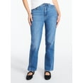 thumbnail image 1 of Time and Tru Women's High Rise Relaxed Straight Leg Jeans, 30" Inseam, Sizes 0-22, 1 of 5
