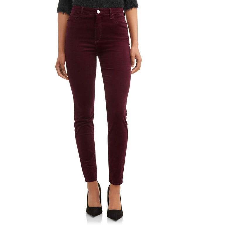 Time and Tru Women's High Rise Sculpted Corduroy Jeggings 
