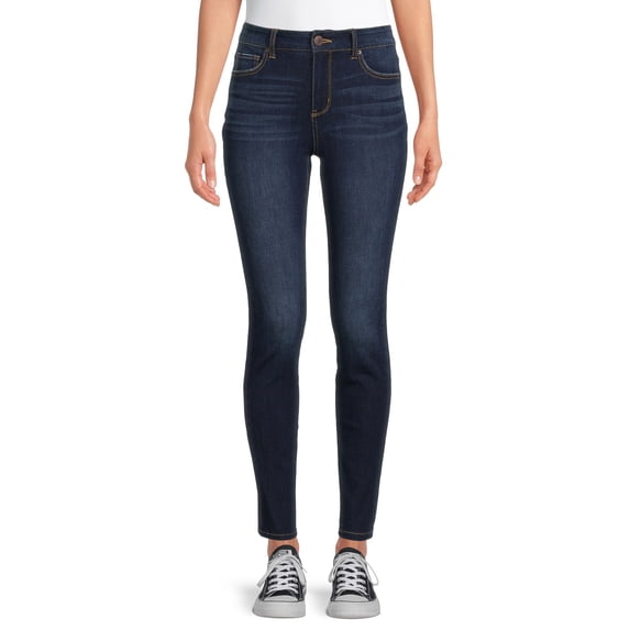 Time and Tru Women's High Rise Skinny Jean, Sizes 0-22, 0S-22S