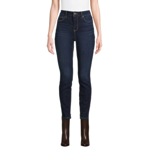 Time and Tru Women's High Rise Skinny Jeans, 27", 29” Inseams, Sizes 2-22