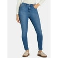 thumbnail image 1 of Time and Tru Women's High Rise Skinny Jeans, 27", 29” Inseams, Sizes 2-22, 1 of 5