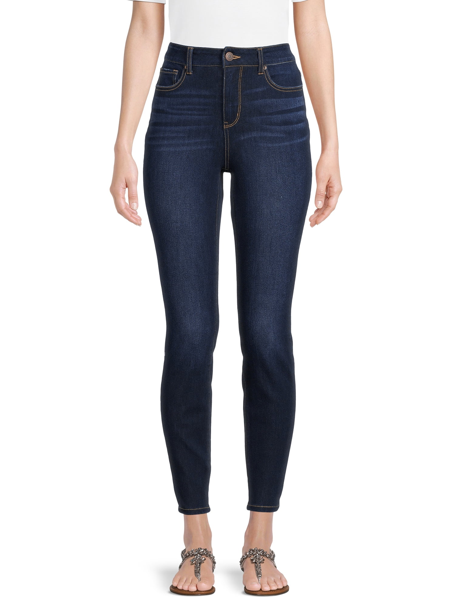 Time and Tru Women's High Rise Skinny Jeans, 29 Inseam for