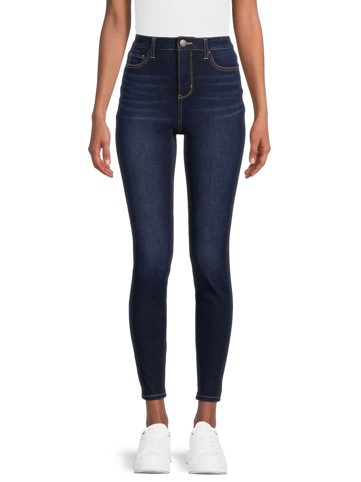 Time and Tru Women's High Rise Skinny Jeans, Available in 27", 29" Inseams, Sizes 2-20