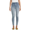thumbnail image 1 of Time and Tru Women's High Rise Skinny Jeans, Available in 27", 29" Inseams, Sizes 2-20, 1 of 5
