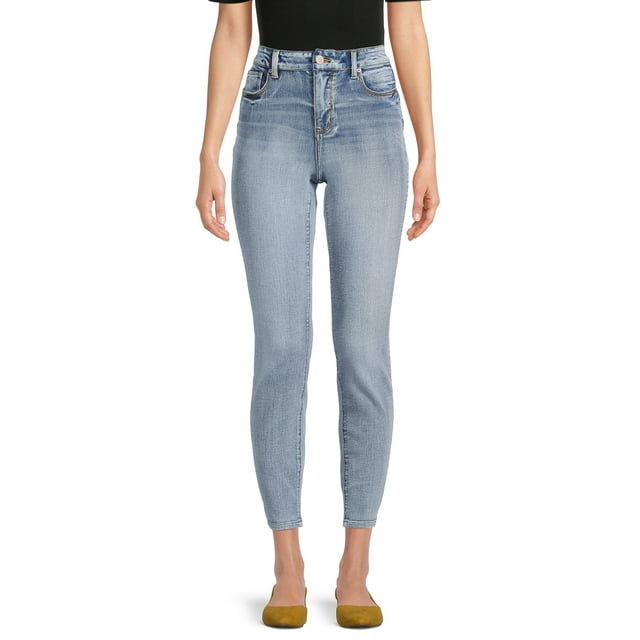 Time and Tru Women's High Rise Skinny Jeans, Available in 27", 29" Inseams, Sizes 2-20
