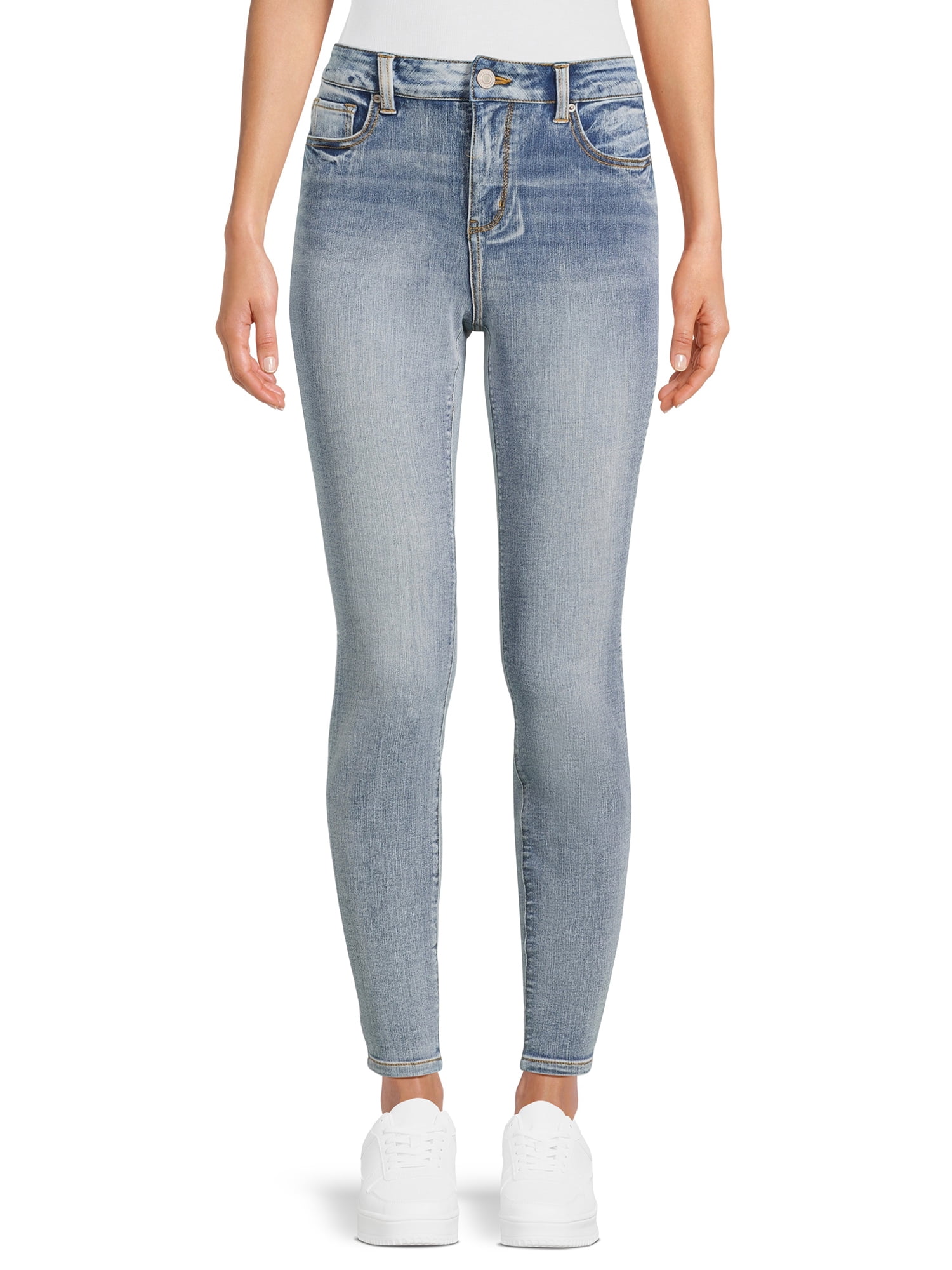 Time and Tru Women's High Rise Skinny Jeans, Available in 27", 29" Inseams, Sizes 2-20