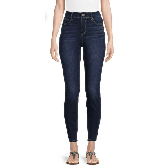 Time and Tru Women's High Rise Skinny Jeans, Available in 27", 29" Inseams, Sizes 2-20