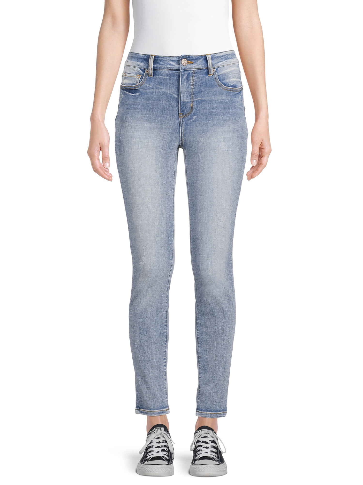 Time and Tru Women s High Rise Skinny Jeans Walmart