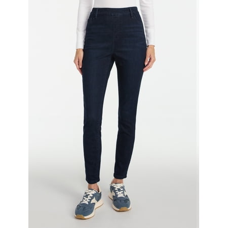 Time and Tru Women's High Rise Skinny Leg Denim Jegging, 28.5" Inseam, Sizes XS-XXXL
