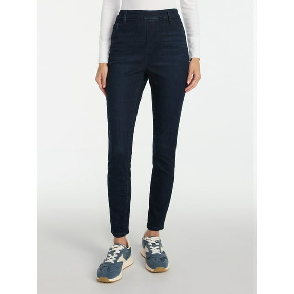 Time and Tru Women's High Rise Skinny Leg Denim Jegging, 28.5" Inseam, Sizes XS-XXXL