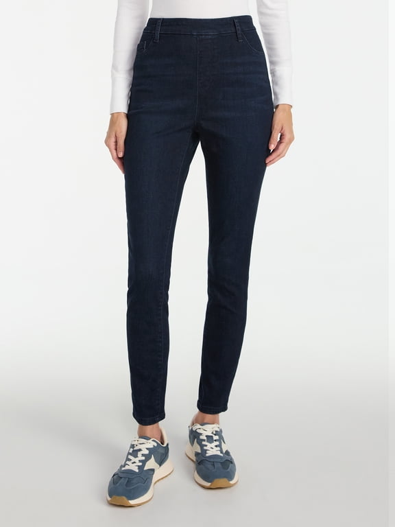 Women's High Rise Skinny Leg Denim Jegging, 28.5" Inseam, Sizes XS-XXXL