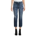 thumbnail image 1 of Time and Tru Women's High Rise Slim Boyfriend Crop Jeans, 1 of 5