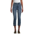 thumbnail image 1 of Time and Tru Women's High Rise Straight Crop Jean, 1 of 5