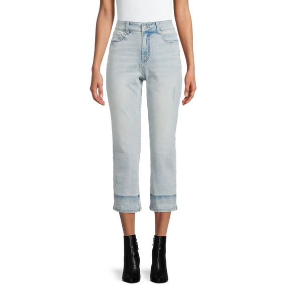 Time and Tru Women's High Rise Straight Crop Jean