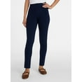 thumbnail image 1 of Time and Tru Women's High Rise Straight Leg Cuffed Jeans, 26.5" Inseam, Sizes 0-20, 1 of 6