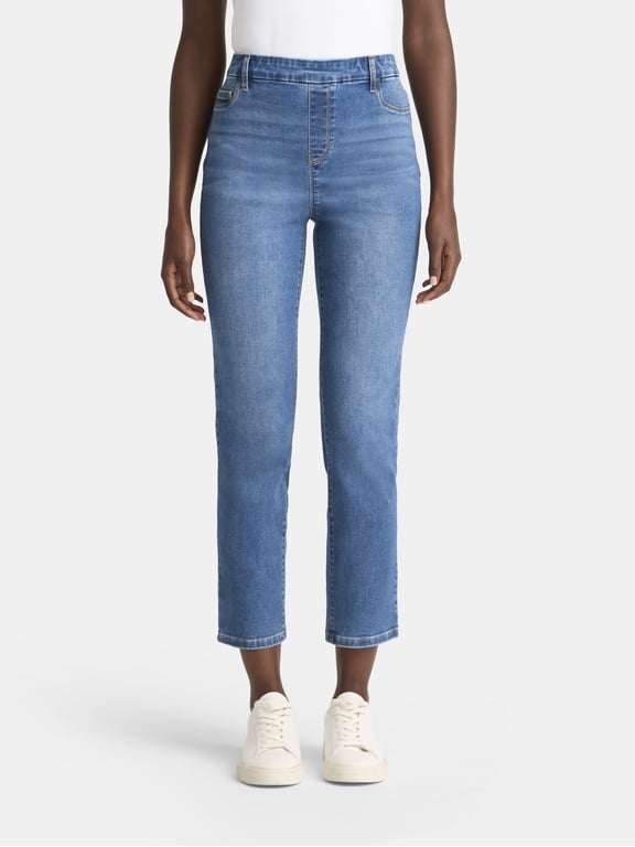 Women's High Rise Straight Leg Denim Jegging, 27.5" Inseam, Sizes XS-XXXL