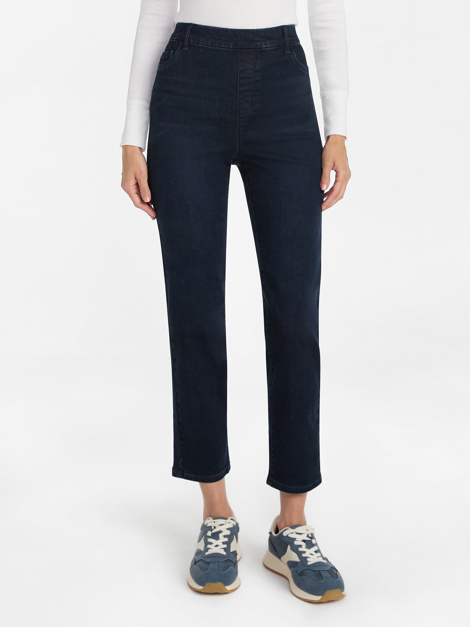 Time and Tru Women's High Rise Straight Leg Denim Jegging, 27.5" Inseam, Sizes XS-XXXL