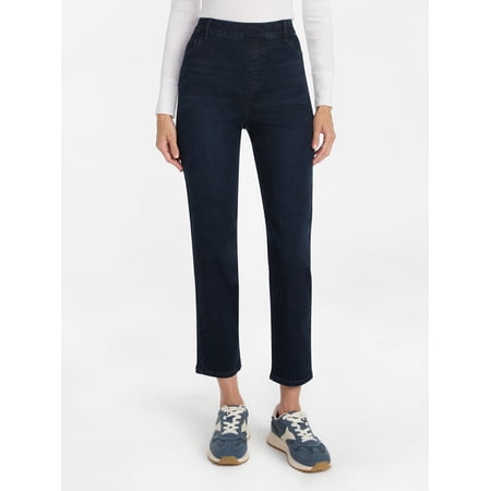 Time and Tru Women's High Rise Straight Leg Denim Jegging, 27.5" Inseam, Sizes XS-XXXL