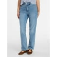 thumbnail image 1 of Time and Tru Women's High Rise Straight Leg Jeans, 30" Inseam Regular, Sizes 0-20, 10S-16S, 1 of 6