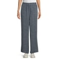 thumbnail image 1 of Time and Tru Women's High Rise Wide Leg Full Length Linen Pant, 1 of 5