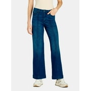 TIME AND TRU Women's High Rise Wide Leg Jean, 29", 31", 33" Inseams, Size Range 2-20