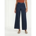 Time and Tru Women's High Rise Wide Leg Trouser Jeans Regular, Short