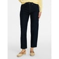 thumbnail image 1 of Time and Tru Women's High Rise Barrel Jeans, 28" Inseam, Sizes 0-20, 1 of 6