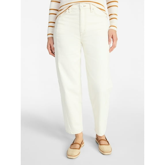 Time and Tru Women's Hight Rise Barrel Jean, 28" Inseam, Sizes 0-22, 0L-22L