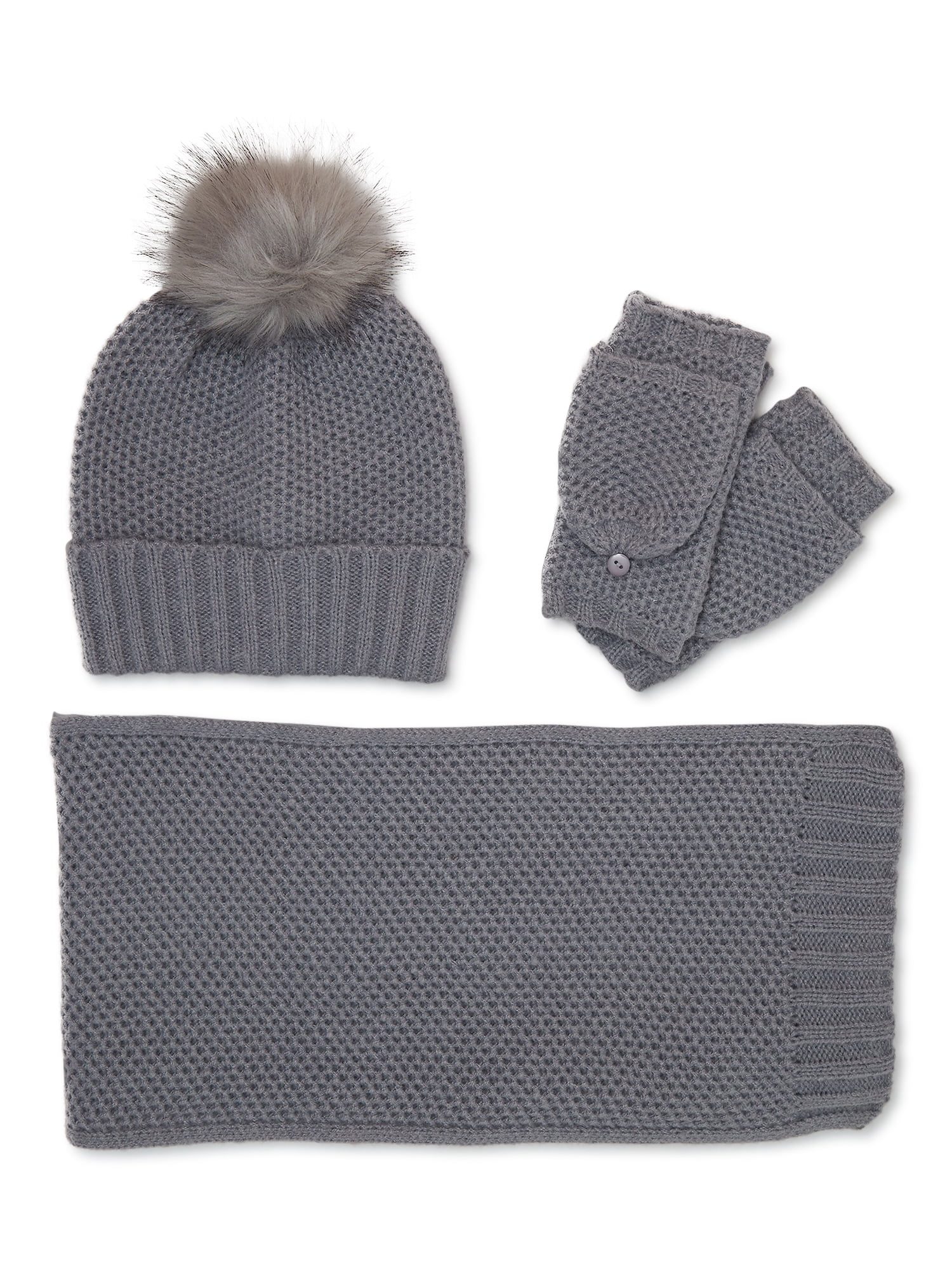 Jane Frost Beanie, Glove, and Scarf Set in Pink