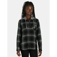 thumbnail image 1 of Time and Tru Women's Hooded Flannel Shirt with Long Sleeves, Sizes XS-XXXL, 1 of 5