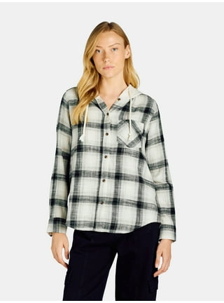 Hooded plaid shirt womens hotsell