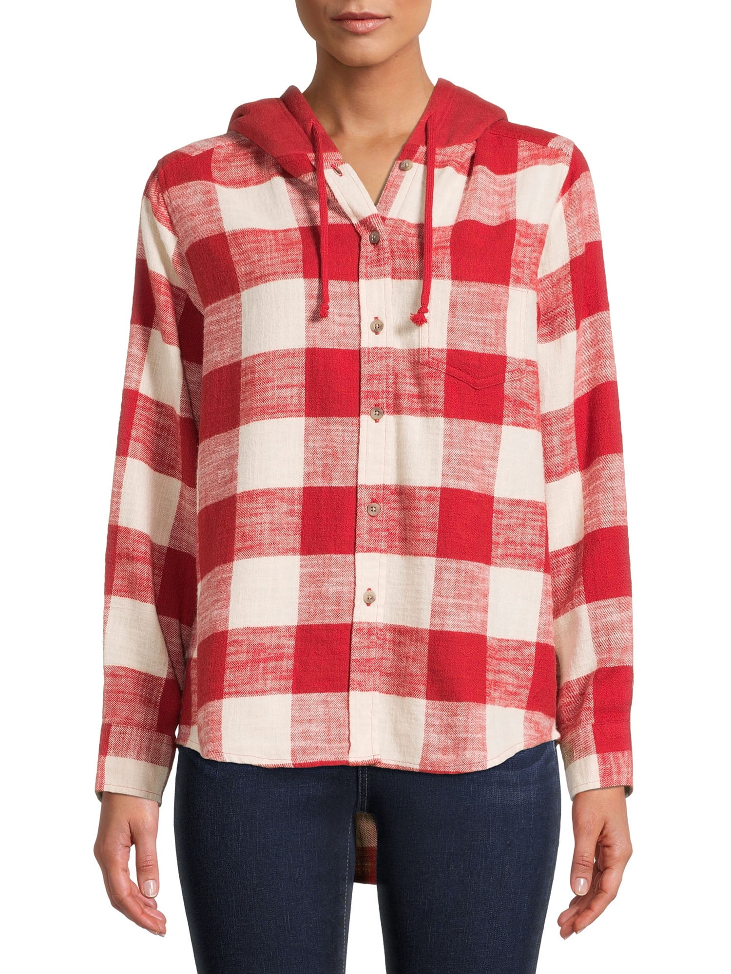 Time and Tru Women's Hooded Flannel