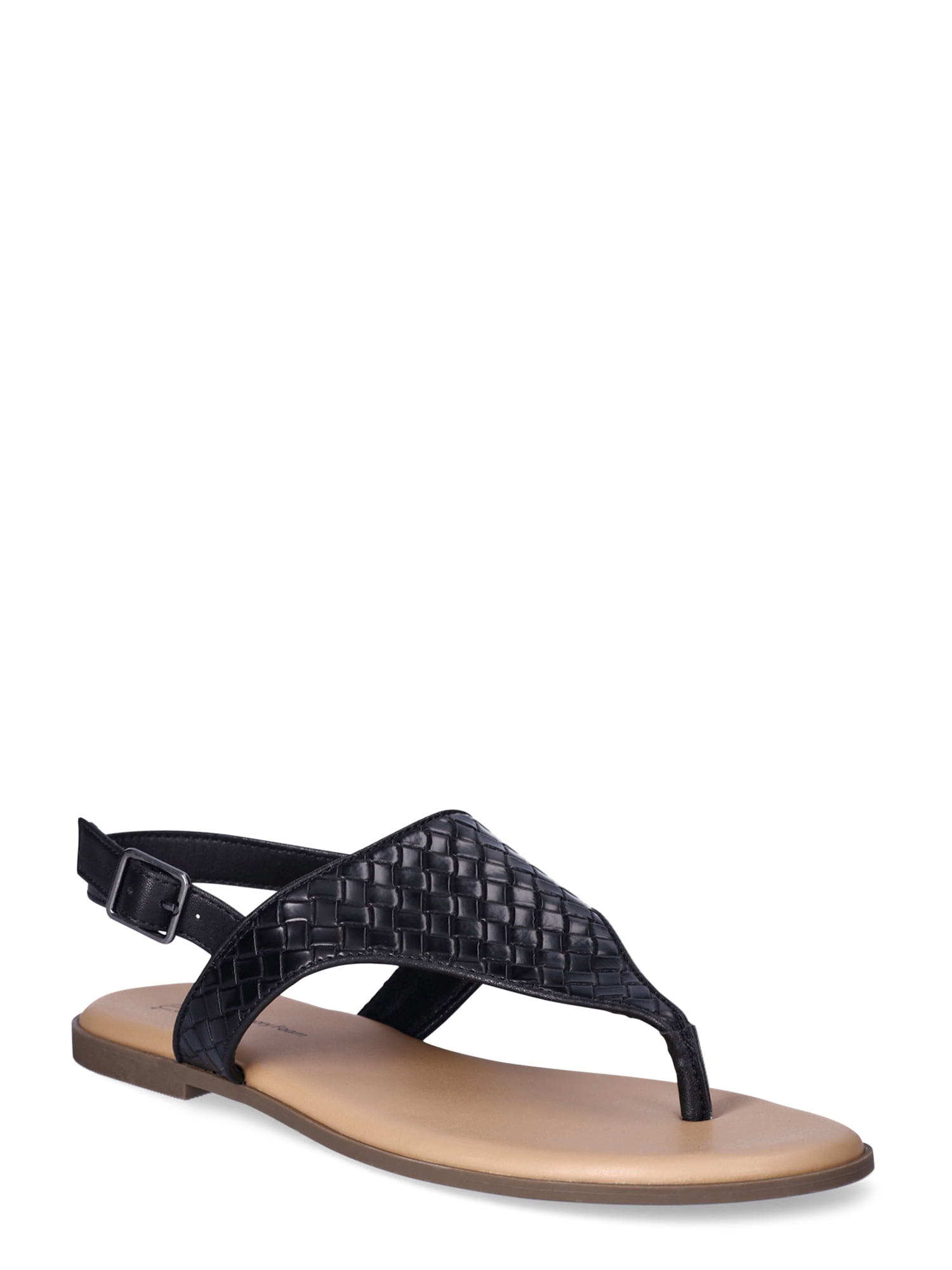 Time and Tru Women's Hooded Flat Thong Sandals, Wide Width Available