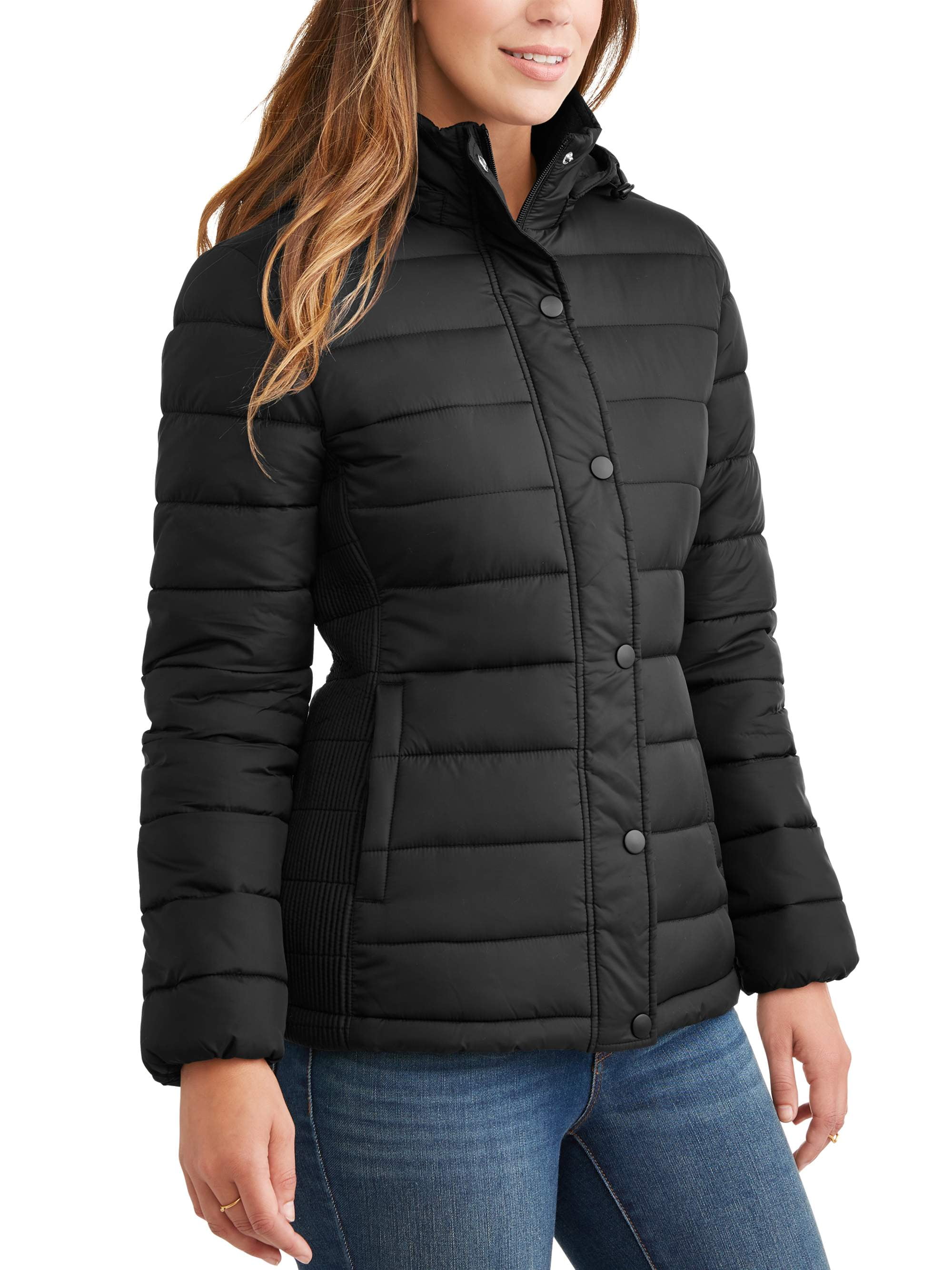 Time and Tru Women's Hooded Puffer Jacket - Walmart.com