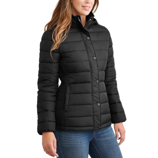 Time and Tru Women's Hooded Puffer Jacket