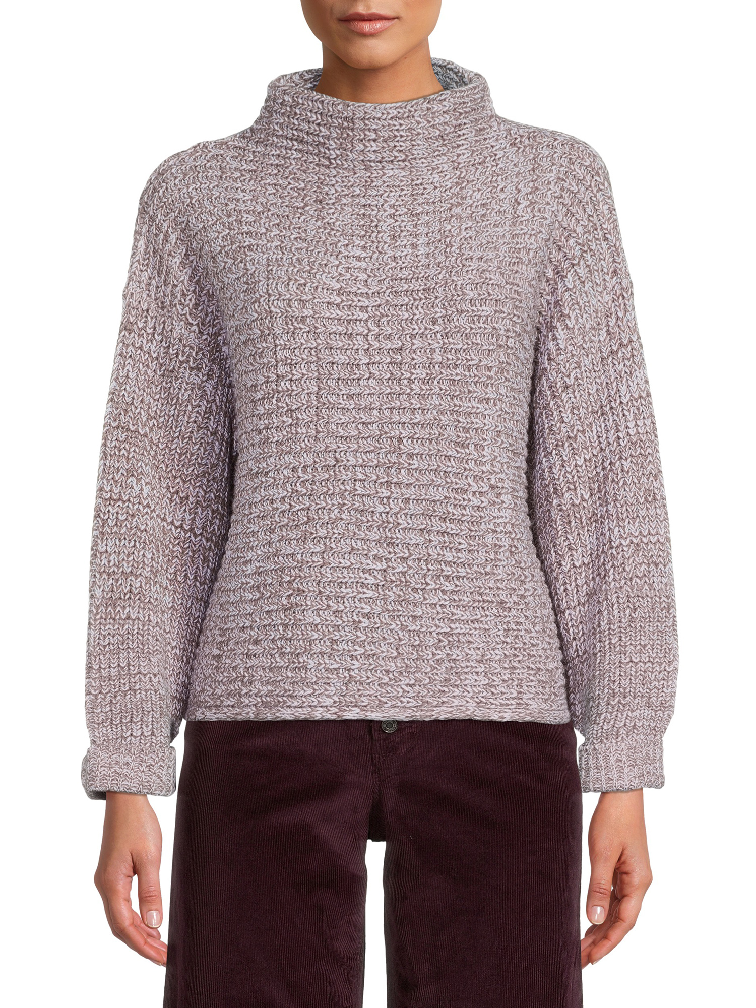 Time and Tru Women's Horizontal Shaker Knit Sweater - image 1 of 5