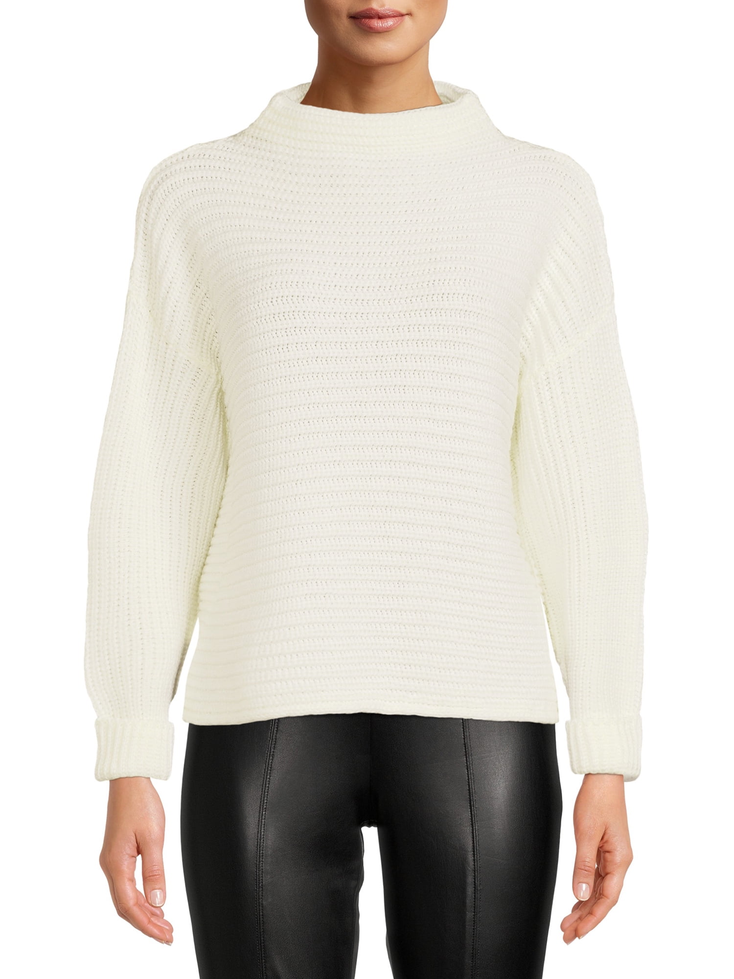 Time and Tru Women's Horizontal Shaker Knit Sweater