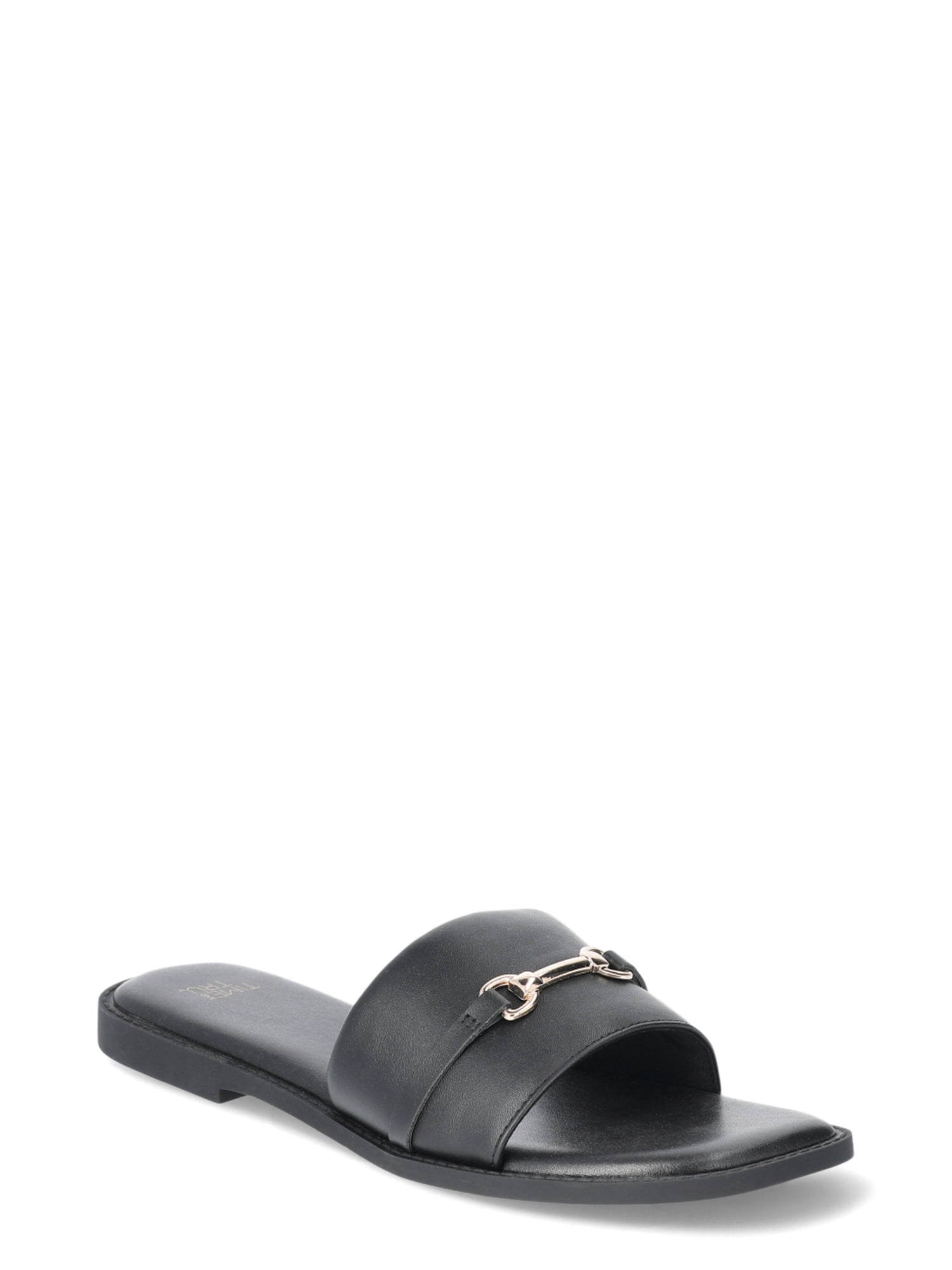 Time and Tru Women's Horsebit Hardware Slide Sandal