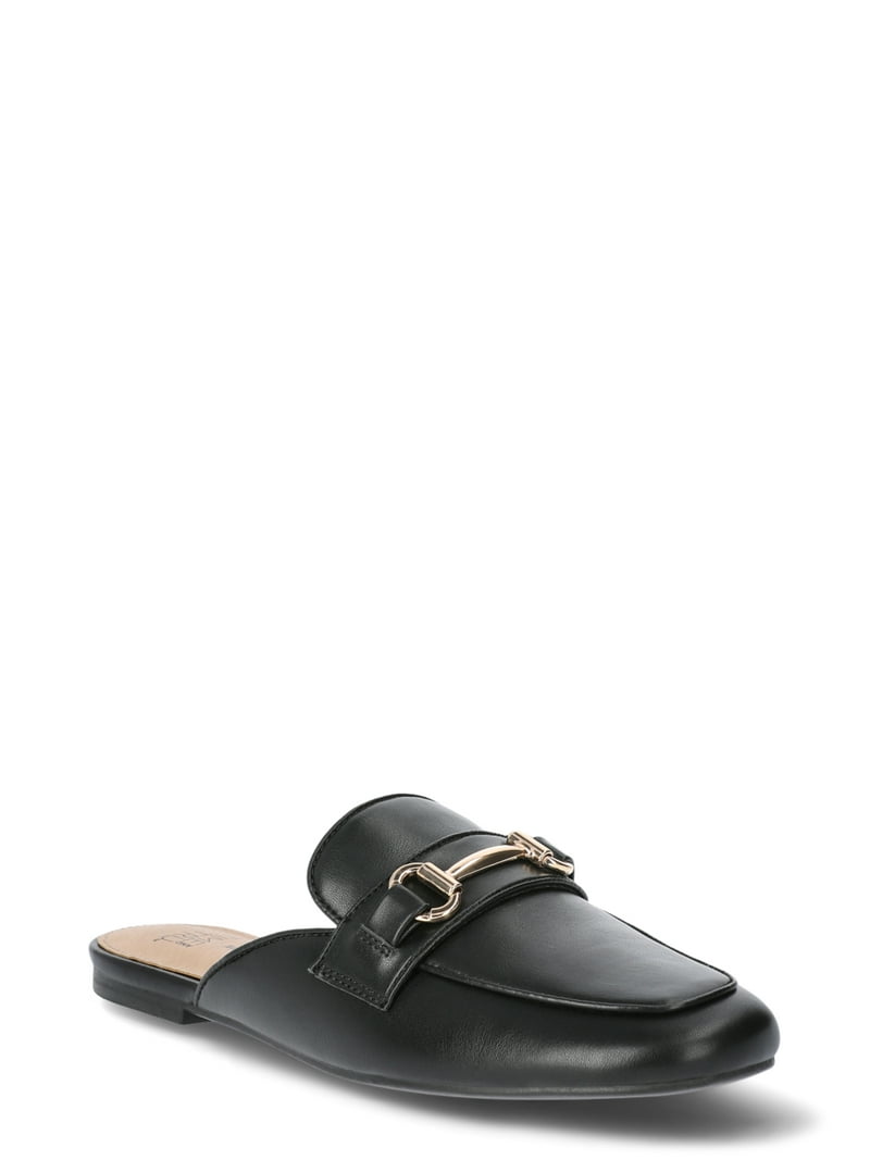 Time and Tru Women's Horsebit Slip-on Mules