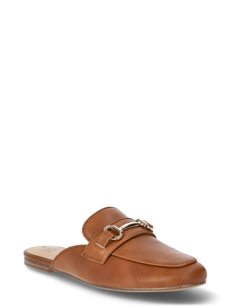 Time and Tru Women's Horsebit Slip-on Mules