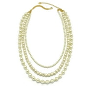 Time and Tru Womens Interchangeable Triple Faux Pearl Necklace 26 with Extender