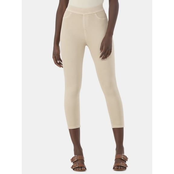 Time and Tru Women's Capri Jeggings, Sizes XS-XXXL