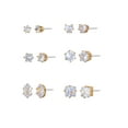 thumbnail image 1 of Time and Tru Women's Jewelry Essentials Simulated Diamond Stud Earrings, 6-Pack, 1 of 5