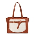 thumbnail image 1 of Time and Tru Women's Kara Contemporary Satchel Tote Handbag, Cognac, 1 of 5