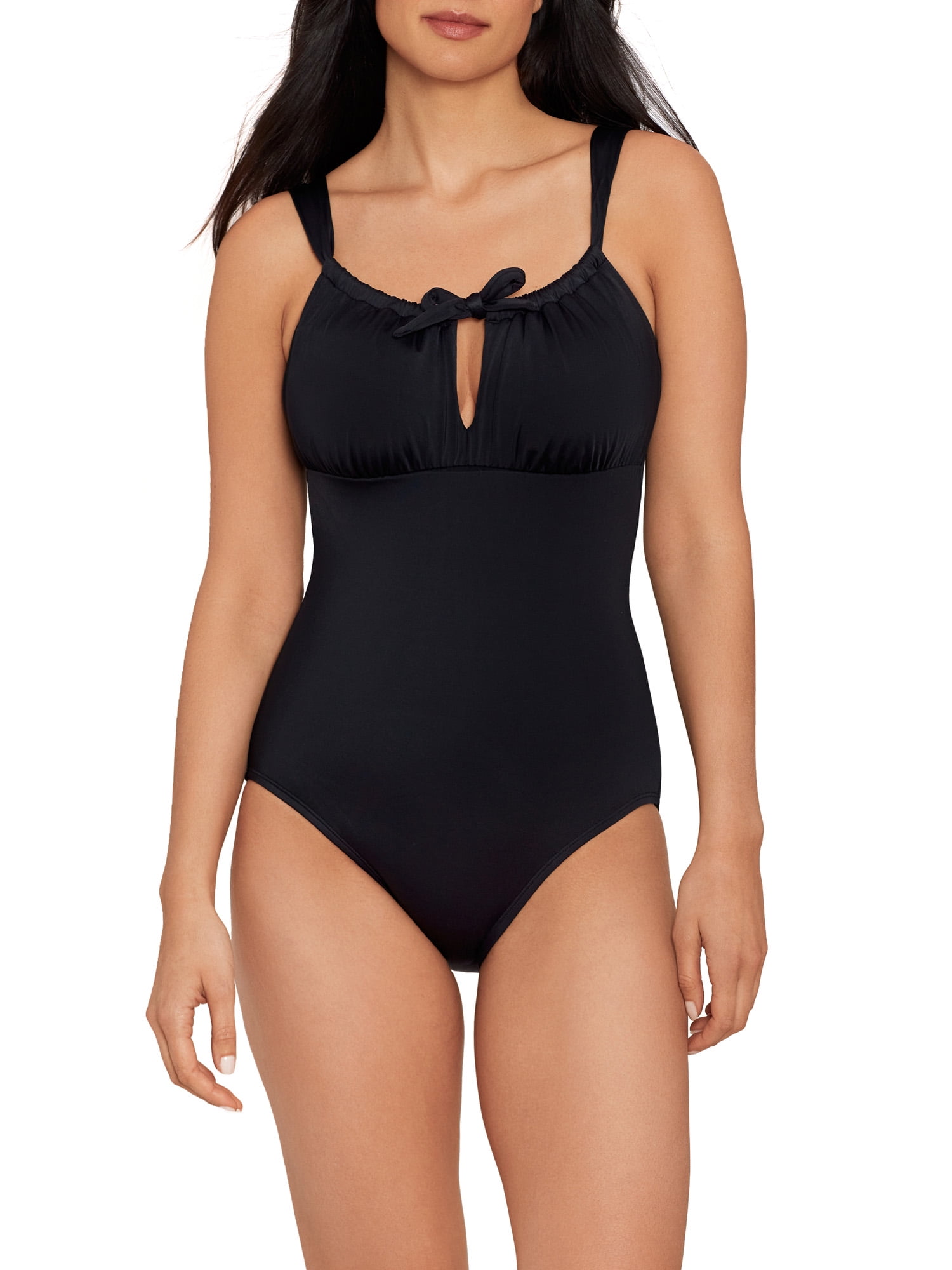 Time and Tru Women's Keyhole Front One Piece Swimsuit