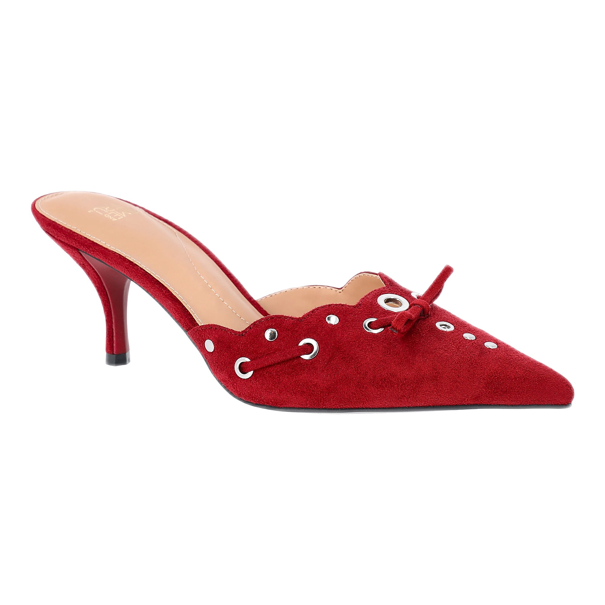 Time and Tru Women's Studded Kitten Heel Mules